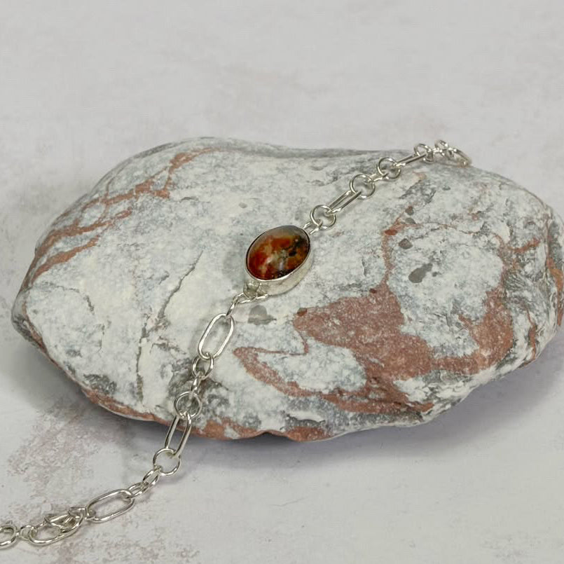 Moss Agate & Carnelian Bracelet