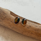 Moss Agate and Carnelian Studs.