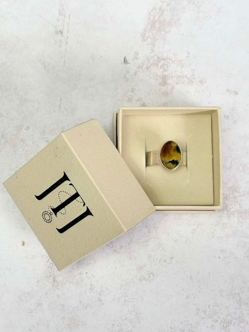 Moss Agate & Carnelian Ring