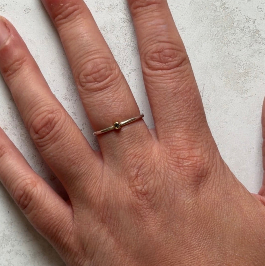 Salt & Pepper Diamond Ring - Made to Order