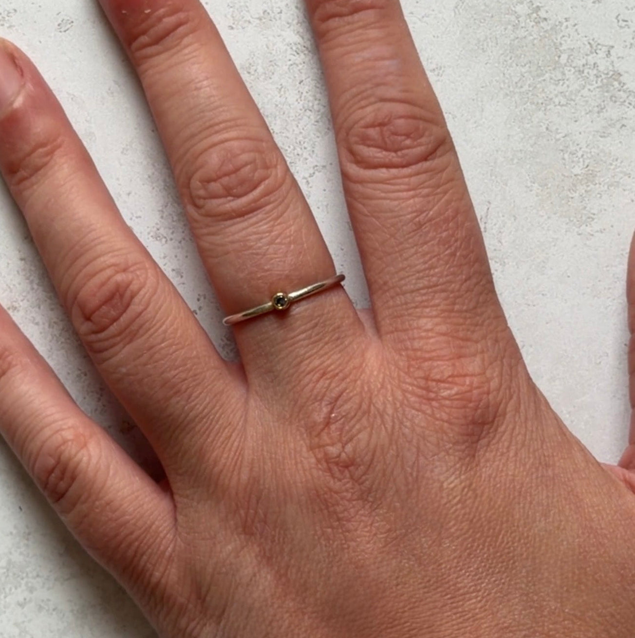 Salt & Pepper Diamond Ring - Made to Order