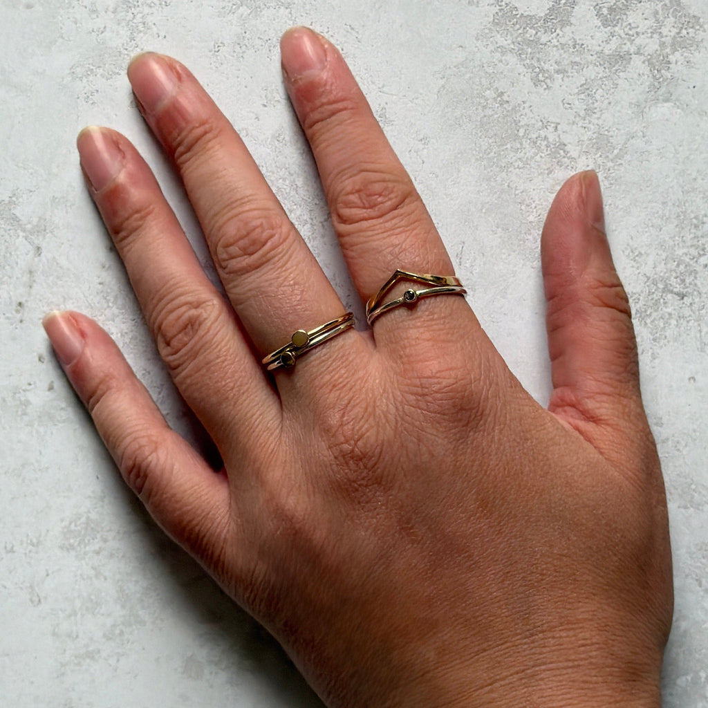 Salt & Pepper Diamond Ring - Made to Order
