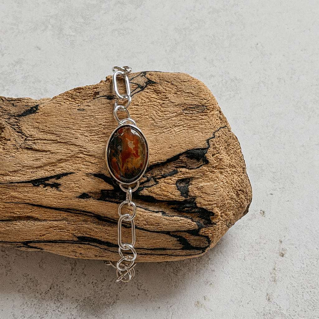 Moss Agate & Carnelian Bracelet