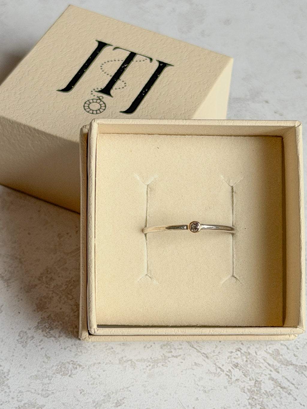 Salt & Pepper Diamond Ring - Made to Order